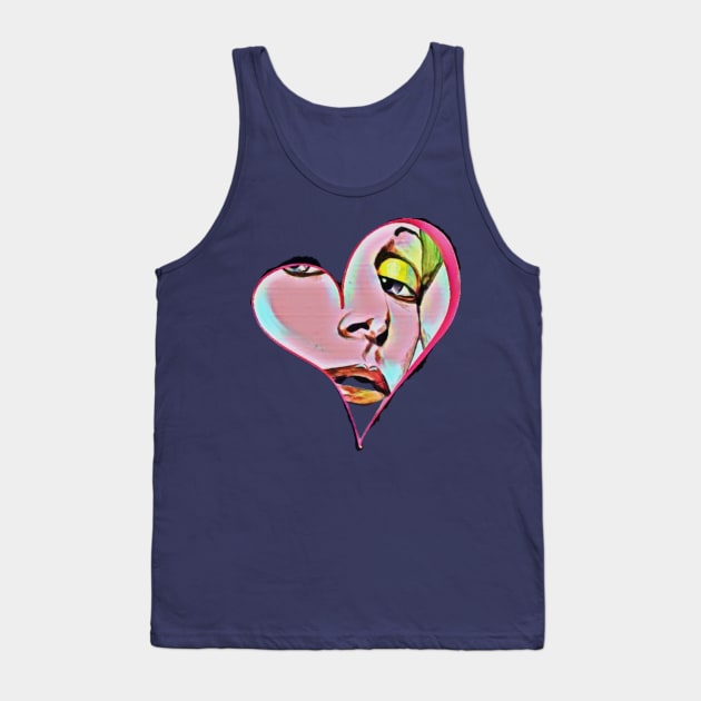 Heart shaped glamour model face Tank Top by PersianFMts